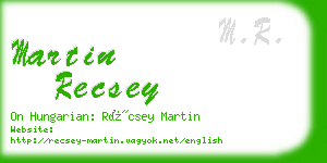 martin recsey business card